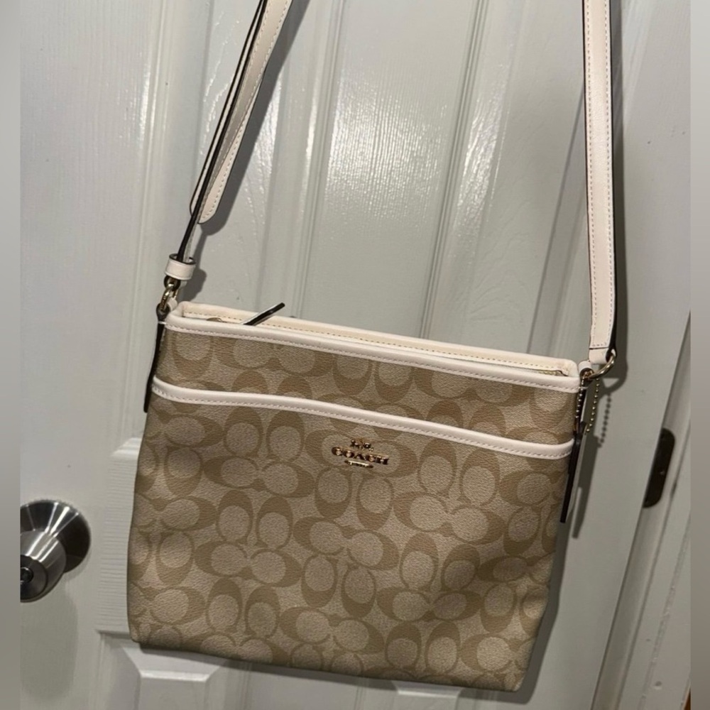 Coach Tan and Cream Crossbody Bag